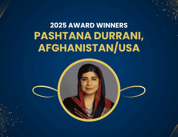 Pashtana Durrani won Amnesty International USA’s annual Ginetta Sagan Award